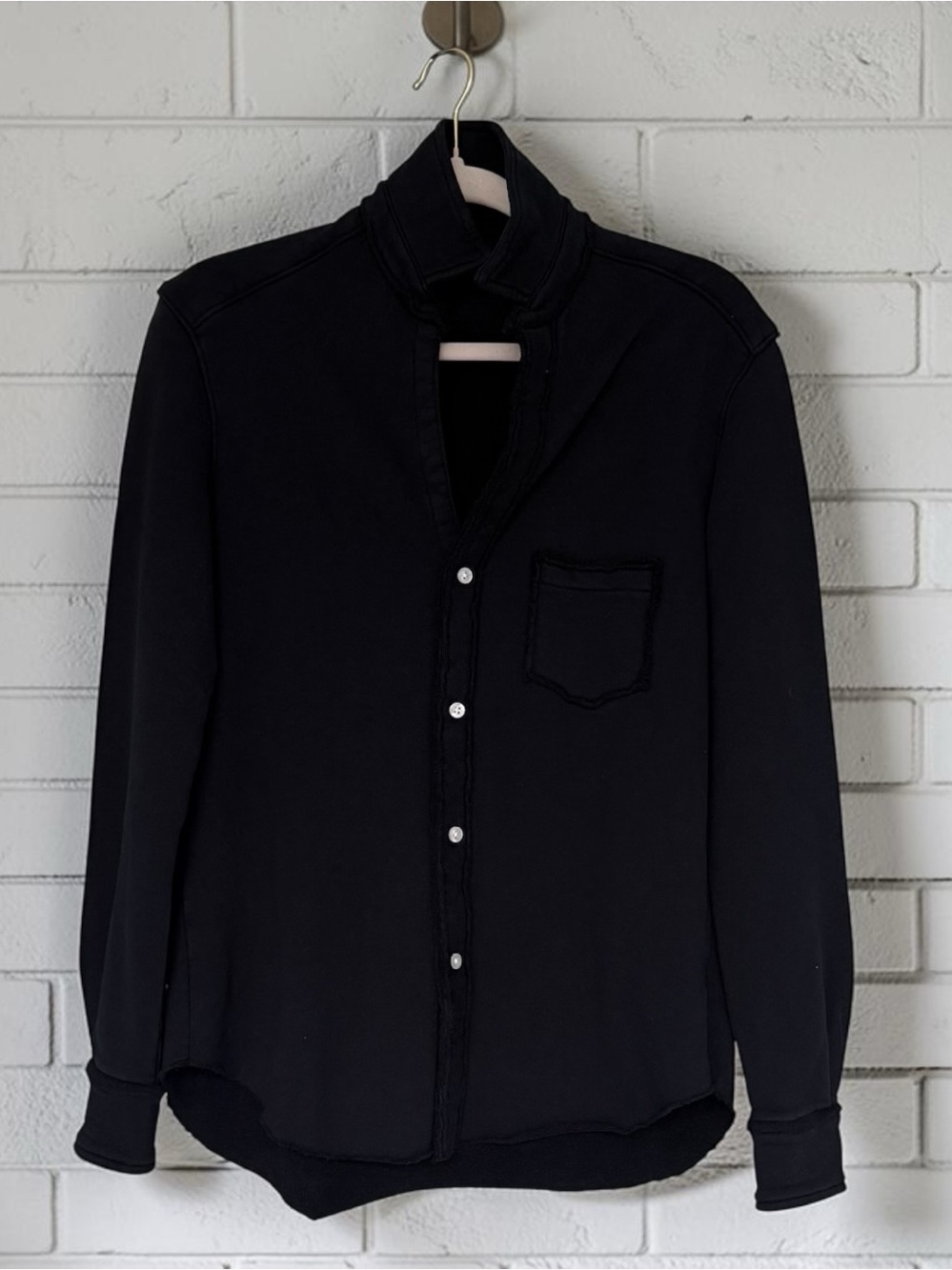 816 Frank & Eileen Eileen Sweatshirt Button Up British Royal Navy Cotton XS NWT